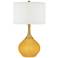 Color Plus Nickki Brass 30 1/2" Modern Goldenrod Yellow Table Lamp