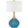 Color Plus Nickki Brass 30 1/2" Modern Great Falls Blue Table Lamp