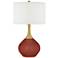 Color Plus Nickki Brass 30 1/2" Modern Madeira Red Table Lamp