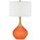 Color Plus Nickki Brass 30 1/2" Modern Nectarine Orange Table Lamp