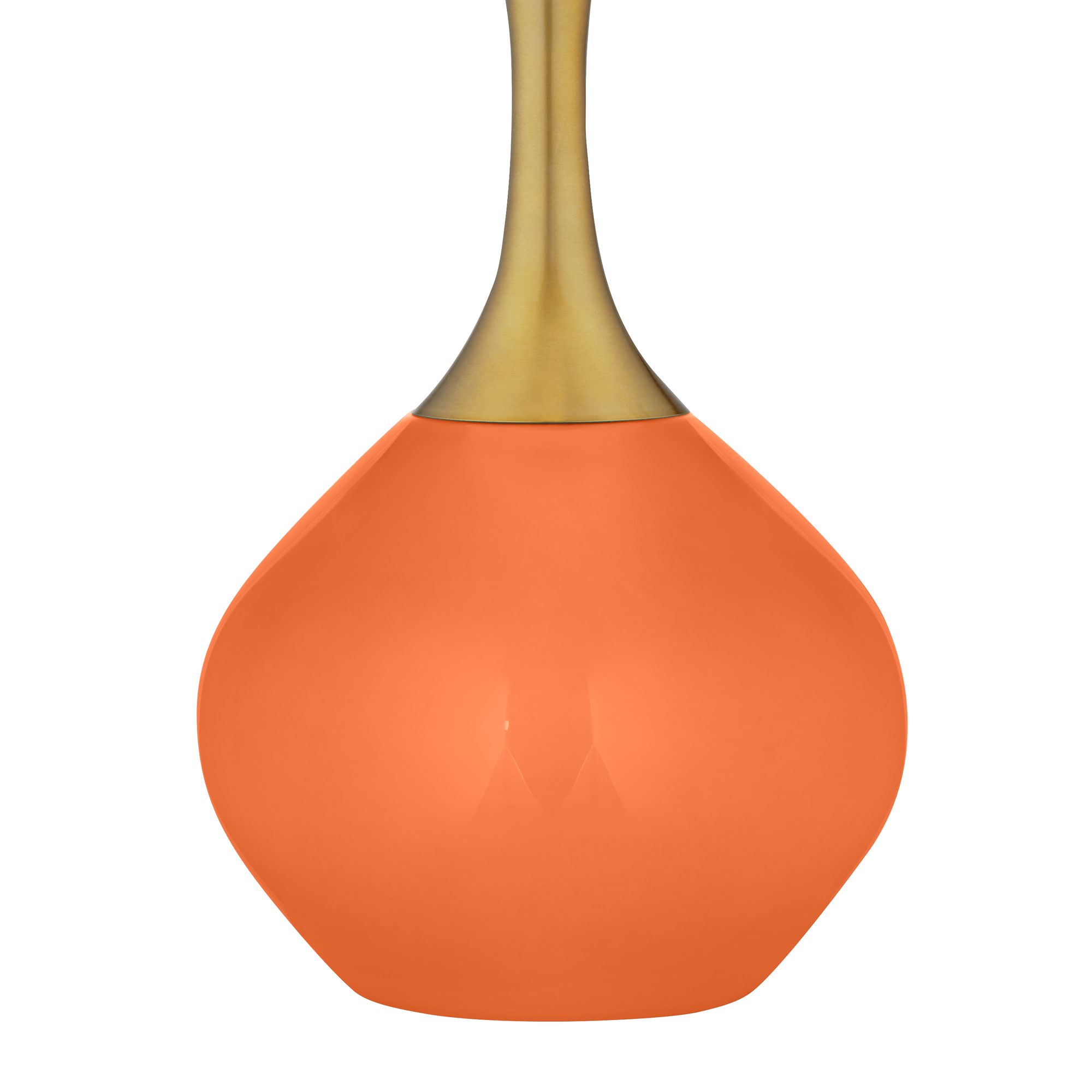 Image 4 Color Plus Nickki Brass 30 1/2" Modern Nectarine Orange Table Lamp more views