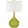 Color Plus Nickki Brass 30 1/2" Modern Parakeet Green Table Lamp