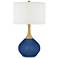 Color Plus Nickki Brass 30 1/2" Monaco Blue Modern Table Lamp