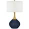 Color Plus Nickki Brass 30 1/2" Naval Blue Modern Glass Table Lamp