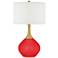 Color Plus Nickki Brass 30 1/2" Poppy Red Modern Table Lamp