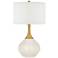 Color Plus Nickki Brass 30 1/2" West Highland White Modern Table Lamp