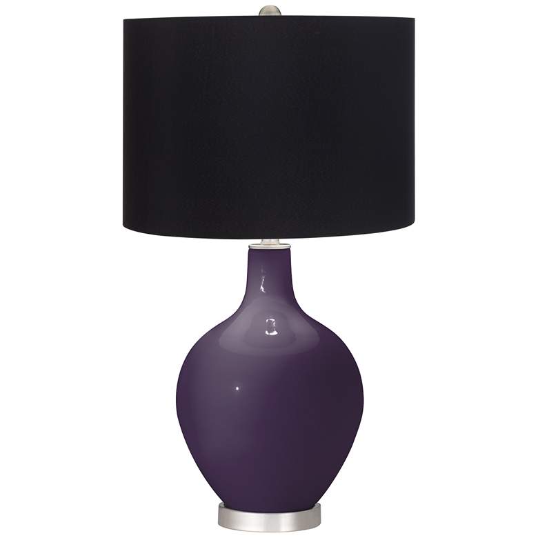 Image 1 Color Plus Ovo 28 1/2" Black Shade Quixotic Plum Purple Table Lamp