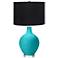 Color Plus Ovo 28 1/2" Black Shade Surfer Blue Table Lamp