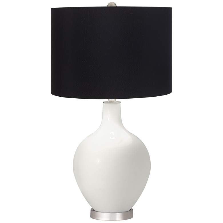 Image 1 Color Plus Ovo 28 1/2" Black Shade Winter White Table Lamp