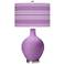Color Plus Ovo 28 1/2" Bold Stripe African Violet Purple Table Lamp