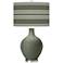Color Plus Ovo 28 1/2" Bold Stripe Deep Lichen Green Table Lamp