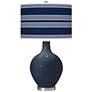 Color Plus Ovo 28 1/2" Bold Stripe Naval Blue Table Lamp