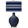 Color Plus Ovo 28 1/2" Bold Stripe Naval Blue Table Lamp