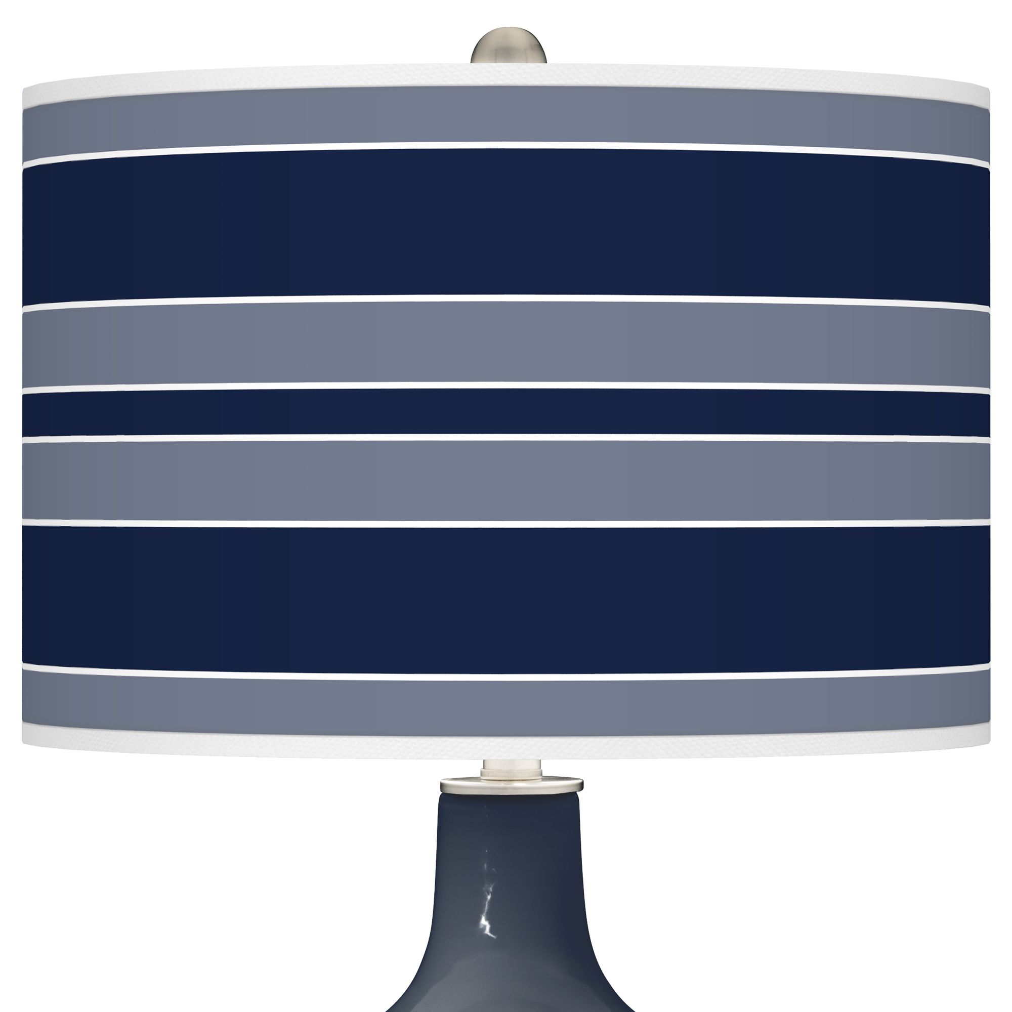 Image 2 Color Plus Ovo 28 1/2" Bold Stripe Naval Blue Table Lamp more views