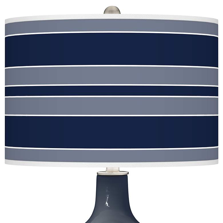 Image 2 Color Plus Ovo 28 1/2" Bold Stripe Naval Blue Table Lamp more views