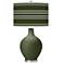 Color Plus Ovo 28 1/2" Bold Stripe Secret Garden Green Table Lamp