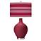 Color Plus Ovo 28 1/2" Bold Stripe Shade Antique Red Table Lamp