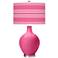 Color Plus Ovo 28 1/2" Bold Stripe Shade Blossom Pink Table Lamp