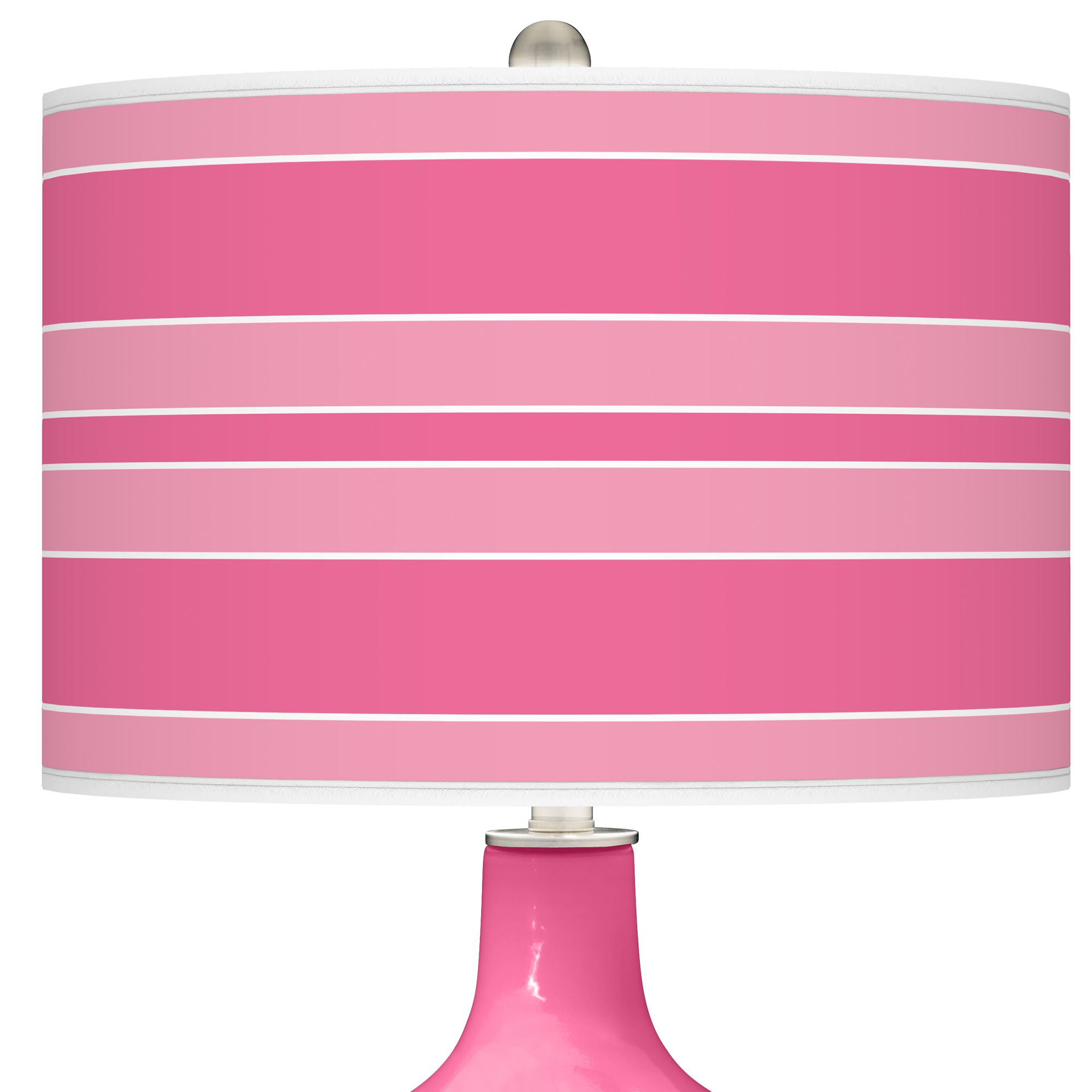 Image 2 Color Plus Ovo 28 1/2" Bold Stripe Shade Blossom Pink Table Lamp more views