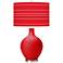 Color Plus Ovo 28 1/2" Bold Stripe Shade Bright Red Table Lamp