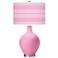 Color Plus Ovo 28 1/2" Bold Stripe Shade Candy Pink Table Lamp