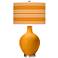 Color Plus Ovo 28 1/2" Bold Stripe Shade Carnival Orange Table Lamp