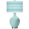 Color Plus Ovo 28 1/2" Bold Stripe Shade Cay Blue Table Lamp