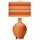 Color Plus Ovo 28 1/2" Bold Stripe Shade Celosia Orange Table Lamp