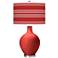 Color Plus Ovo 28 1/2" Bold Stripe Shade Cherry Tomato Red Table Lamp