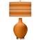 Color Plus ovo 28 1/2" Bold Stripe Shade Cinnamon Spice Table Lamp