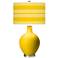 Color Plus Ovo 28 1/2" Bold Stripe Shade Citrus Yellow Table Lamp