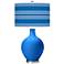 Color Plus Ovo 28 1/2" Bold Stripe Shade Coastal Royal Blue Table Lamp