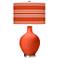 Color Plus Ovo 28 1/2" Bold Stripe Shade Daredevil Orange Table Lamp