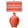 Color Plus Ovo 28 1/2" Bold Stripe Shade Daring Orange Table Lamp
