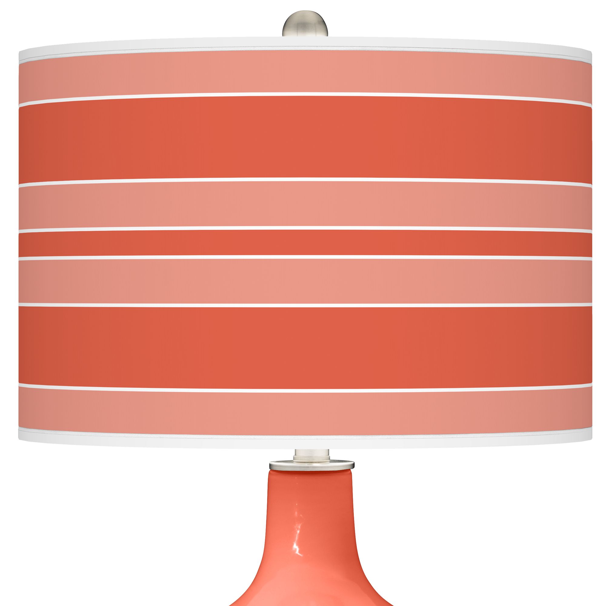 Image 2 Color Plus Ovo 28 1/2" Bold Stripe Shade Daring Orange Table Lamp more views