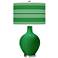 Color Plus Ovo 28 1/2" Bold Stripe Shade Envy Green Table Lamp