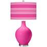 Color Plus Ovo 28 1/2" Bold Stripe Shade Fuchsia Pink Table Lamp