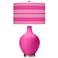 Color Plus Ovo 28 1/2" Bold Stripe Shade Fuchsia Pink Table Lamp