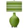 Color Plus Ovo 28 1/2" Bold Stripe Shade Gecko Green Table Lamp