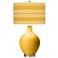 Color Plus Ovo 28 1/2" Bold Stripe Shade Goldenrod Yellow Table Lamp