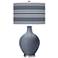 Color Plus Ovo 28 1/2" Bold Stripe Shade Granite Peak Gray Table Lamp