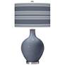 Color Plus Ovo 28 1/2" Bold Stripe Shade Granite Peak Gray Table Lamp