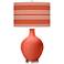 Color Plus Ovo 28 1/2" Bold Stripe Shade Koi Coral Orange Table Lamp