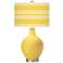 Color Plus Ovo 28 1/2" Bold Stripe Shade Lemon Zest Yellow Table Lamp