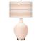 Color Plus Ovo 28 1/2" Bold Stripe Shade Linen Pink Table Lamp