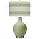 Color Plus Ovo 28 1/2" Bold Stripe Shade Majolica Green Table Lamp