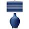 Color Plus Ovo 28 1/2" Bold Stripe Shade Monaco Blue Table Lamp