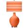 Color Plus Ovo 28 1/2" Bold Stripe Shade Nectarine Orange Table Lamp