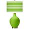 Color Plus Ovo 28 1/2" Bold Stripe Shade Neon Green Table Lamp