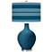 Color Plus Ovo 28 1/2" Bold Stripe Shade Oceanside Blue Table Lamp